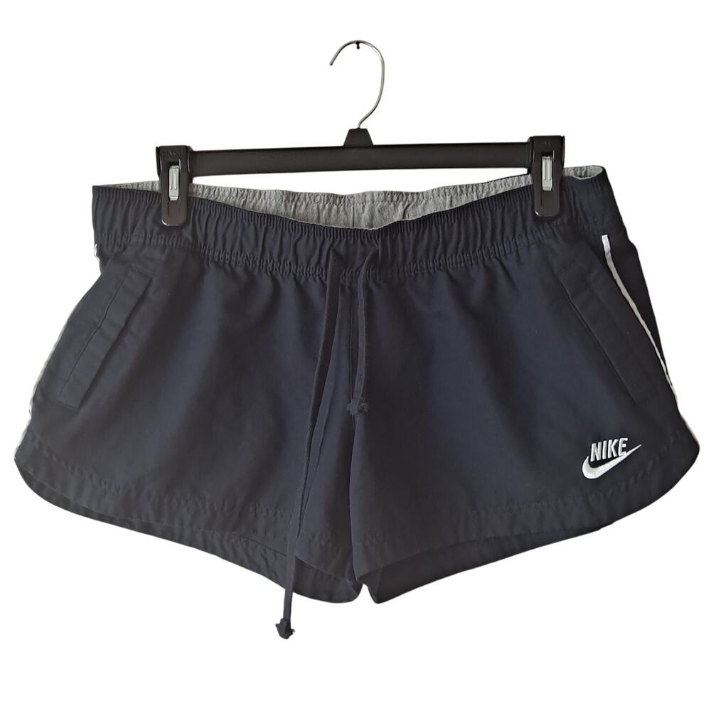 Nike Girls Navy Blue White Piping Running Shorts Embroidered Logo Active Size XL